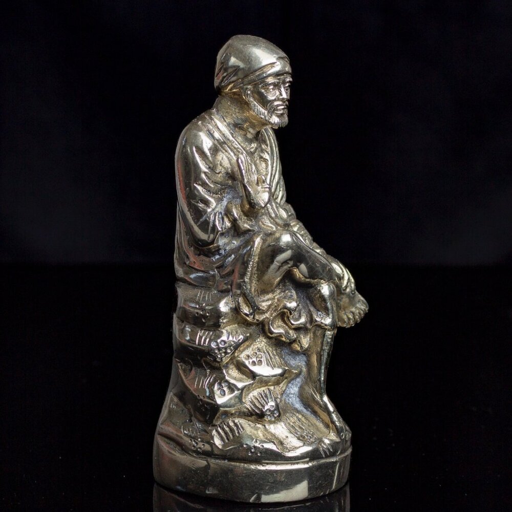 Brass | Sculpture | India Home Decor | Shirdi Sai Baba | Handmade Sculpture - Picture 3 of 10